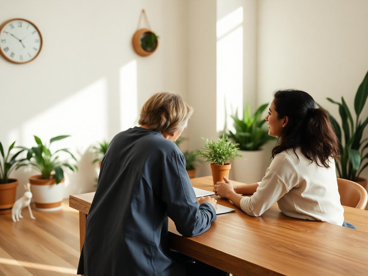 Practitioner and patient in a wellness clinic consultation